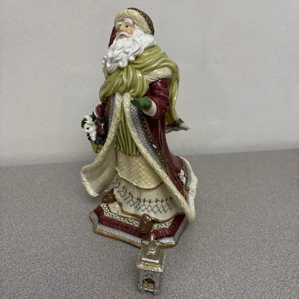 Fitz & Floyd RARE Gregorian Musical RED CLOAK, 9” Santa Figurine With‎ Lantern